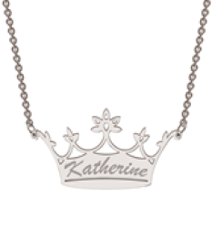 NN12 - Personalized Crown Name Necklace In Silver Gold Or Rose Gold - Gold Crown Necklace