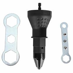 Rivet Gun Adapter Professional Electric Nut Tool Adaptor Insert Cordless Power Drill Tool Kit Pneumatic Tool 1 ADAPTER+2 WRENCH+3 S+3 Convertible Head