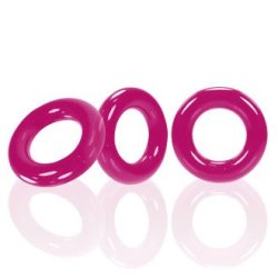 Oxballs Willy Rings 3 Pack Cock Ring Set - Hot Pink