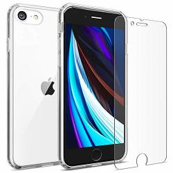 FlexGear Clear Case For Iphone 7 8 Se 2020 And Glass Screen Protector Clear
