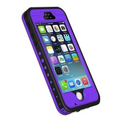 Iphone 5S SE Case Waterproof Dirtproof Shockproof Durable Hard Cover Case For Apple Iphone 5S Fully Supports Finger Print Function For 5S -purple