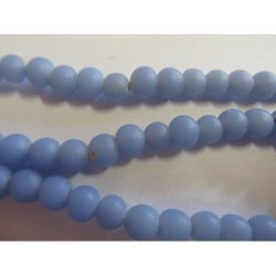 Glass Indian Beads - Matte Soft Blue - 20PC