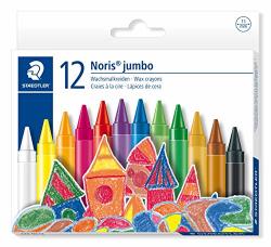 Grafix Super Jumbo Colouring Crayons - Box of 12 - Mixed Colours