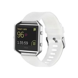 For Fitbit Blaze Watch Oblique Texture Silicone Watchband Large Size Length: 17-20CM White