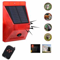 Comboss Solar Strobe Light With Remote Controller Solar Strobe Light With Motion Detector Solar Alarm Light 129DB Sound Security Siren Protected Your Home Farm