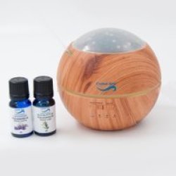 Crystal Aire Light Shadow Wooden Aroma Diffuser With Eucalyptus And Lavender Essential Oils