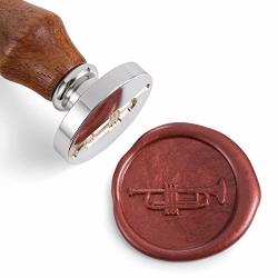 Mceal Wax Seal Stamp Silver Brass Head With Rosewood Handle 1.2" 30MM Dia Trumpet
