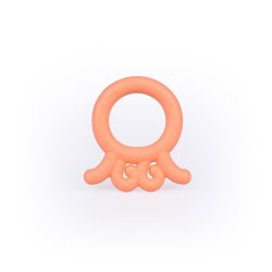 Silicone Baby Octopus Teether Peach