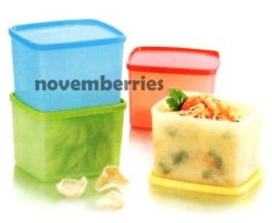 Tupperware Large Square Rounds 800ml X 4
