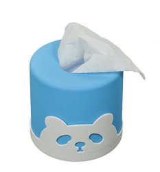 Betwoo Plastic Panda Tissue Boxes Candy Colors Paper Holders For Home office car Blue Circular