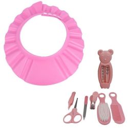 Gift Set For Baby Girl - Grooming Set And Shower Visor - Pink