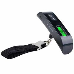 Topincn 50KG MINI Portable Digital Hanging Luggage Scale High Precision Heavy Duty Weight Scale Rubber Paint Hanging Scale Black