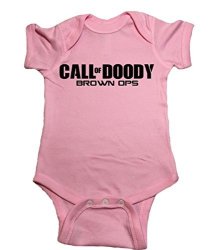 Call Of Duty One Piece "call Of Doody" Funny Baby Bodysuit 6 Month Pink