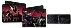 1 X Dawn Of Justice Bifold Leather Wallet 3 Styles To Choose: Man Of Steel And Dark Knight Trinity Group Pose Superman And