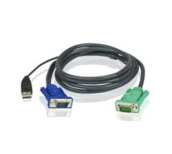 Aten 5M USB Kvm Cable With 3-IN-1 Sphd And Built-in Ps 2 To USB Converter - Efficient Connectivity Solution