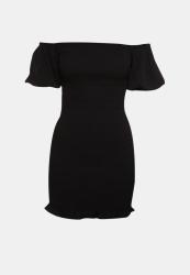 Glamorous Petite MINI Mono Puff Sleeve Dress - Black