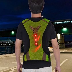 Alomejor Night Running Waistcoat Outdoor Sports Safety Fluorescent Yellow High Visibility LED Reflective Vest Waistcoat For Night Running Cycling