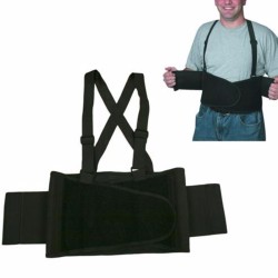 Adjustable Back Lumbar Brace Support Belt Shoulder Strap Suspenders Work Safety