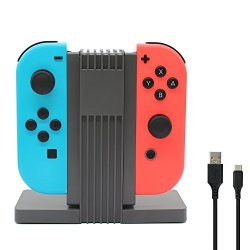 4 In 1 Fast Joy-con Charging Dock Station With LED Indication For Nintendo Switch Joy Con Charger Stand With Type C Cable
