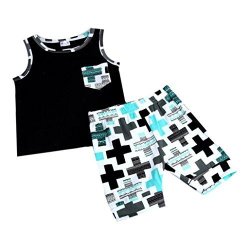 Baby Shorts Clothing Sets Vest Tops+ Shorts Clothes Newborn Toddler Infant Boys Outfit 12-18M