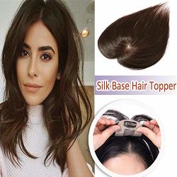 Us Elailite Store 10 Silk Base Human Hair Toppers Clip In Hair