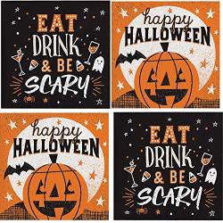 Halloween Cocktail Napkins Assorted Variety Pack 32 Total Napkins 2 Different Designs