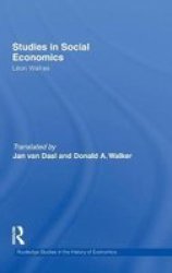 Studies In Social Economics Hardcover New Ed