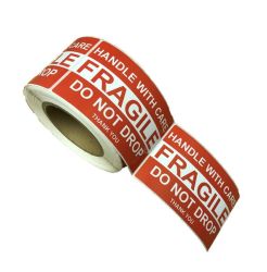 Fragile Labels Permanent Adhesive - 500 Labels Per Roll