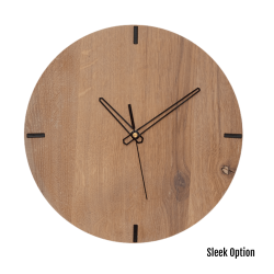 Mika Wall Clock In Oak - 300MM Dia Cotton White Sleek Black Second Hand