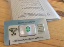 Fine Colour Quality Natural Emerald 1 48 Ct Deep Green Igi Certificate -sealed
