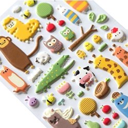 Da.wa Cute Animal Stickers 3D Stickers Diary Phone Album Photo Stickers Cartoon Decorative Stickers