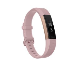Fitbit Large Alta HR 22k Rose Gold Plated in Soft Pink
