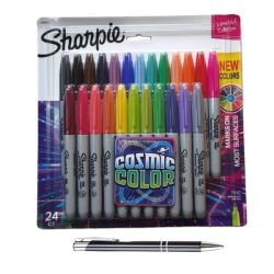 Sharpie Fine Point Permanent MARKERS-24 Cosmic Colors With Added Pen