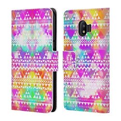 Head Case Designs Colourful Bash Watercoloured Tribal Patterns Leather Book Wallet Case Cover For Samsung Galaxy J2 Pro 2018