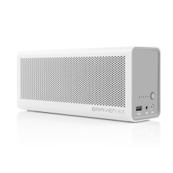 Braven 805 Portable Wireless Bluetooth Speaker Built-in 4400 Mah Power Bank Charger White