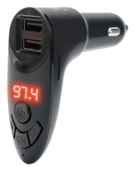 Manhattan Sound Science Bluetooth Fm Transmitter With 2-PORT Car Charger - Adds Bluetooth Connectivity To Your Car 2.1 A And 1 A Charging Ports Inte