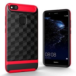 Jdon-case Covers For Huawei P10 Lite 3D Diamond Tpu+pc Protective Combination Case For Huawei P10 Lite Color : Red
