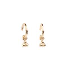 The Tres Charm Sleepers In Yellow Gold - 1.5 Cm Sleepers With Larger Charm