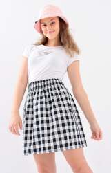 Big Girls Elastic Waist Skirt - Navy - Navy 7-8 Years