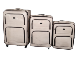 Iywa Professional Luggage Set Of 3 Leather Travel Suitcase Set - White