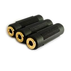 Ksmile 3 Pack 3.5MM Stereo Jack To 3.5MM Stereo Jack Adaptor Connectors Gold Plated Female To Female 3 Pack