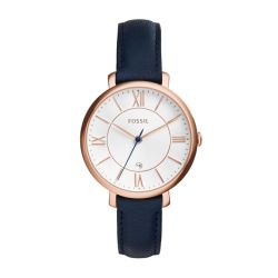 Fossil Jacqueline Rose Gold Round Leather Women's Watch ES3843