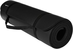 Amazonbasics 1 2-INCH Extra Thick Exercise Mat With Carrying Strap Black