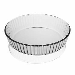 9 Inch Deep Pie Plate Clear Glass Fluted Cake Dish Oven Basics Pie Dish Baking Dish Glass Casserole- Microwave And Dishwasher Safe