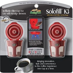 2 Solofill K3 Chrome Cup Chrome Refillable Filter Cup For Keurig-r Red 2