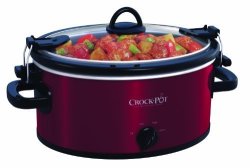 Crockpot Crock-pot 4-QUART Cook & Carry Oval Manual Slow Cooker Red Stainless Steel