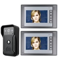 Ennio 7 Inch Video Doorbell Intercom Kit 1-CAMERA 2-MONITOR Night Vision Doorbell