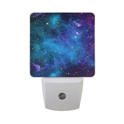 Alaza LED Night Light With Smart Dusk To Dawn Sensor Galaxy Stars Colorful Universe Plug In Night Light Great For Bedroom Bathroom Hallway Stairways