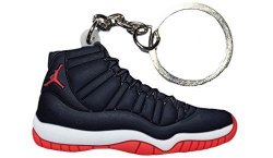 SPUSA Nike Jordan 11 Xi Black Red Bred 2D Flat Sneaker Keychain By