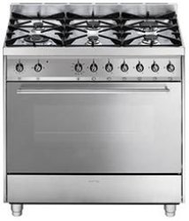 Smeg 90CM Classic Symphony Range Gas Cooker Double Fan Assisted Gas Oven Stainless Steel